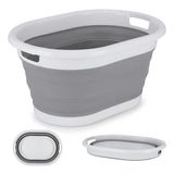 BAKOKI Opvouwbare wasmand, 24 liter, pop-up opbergcontainer, inklapbaar, draagbare wasbak, ruimtebesparend, voor camper, vissen, autowassen, huishouden, camping en outdoor