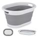 BAKOKI Opvouwbare wasmand, 24 liter, pop-up opbergcontainer, inklapbaar, draagbare wasbak, ruimtebesparend, voor camper, vissen, autowassen, huishouden, camping en outdoor