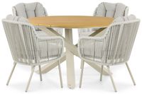 Santika Furniture Santika Nanda/Ancona 125 cm dining tuinset 5-delig