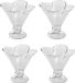 Intirilife Set van 4 Ijsschalen van glas - 12.2 x 11.2 cm - 4 x 200 ml - Ijsglazen, dessertbekers met voet
