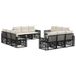 vidaXL Banc de jardin - Set - 12 - pièces - Noir - et - Crème - Blanc - poly - rotin
