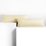 DecoKing 2 kussenslopen 40x200 cm katoen ritssluiting crème amber