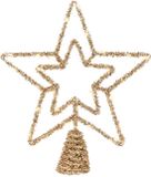 Lumineo Kerstboom Piek Ster - Goud - 26 cm - LED Verlichting Warm Wit