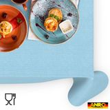 ANRO Tafelkleed Effen linnenlook Blauw 280x140cm Rechte rand Afwasbaar Waterafstotend