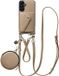 AVY Leren Hoesje geschikt voor Samsung Galaxy A56 | Met Koord, Wallet en Pouch | Compatibel met MagSafe | Leather Case met 30CM & 130CM Koord | Leather Set | Beige