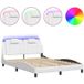 Viana Lit Double Lit Adulte Cadre De Lit Avec Led Sans Matelas Blanc 140x200 cm