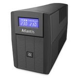 Atlantis A03-HP1003 continuïteitsgroep zuivere sinusgolf 800VA 480W Line Interactive, LCD-display, USB-HID-poort, 2 Shuko-uitgangen + voedingskabel, 1 x 12 V-9 Ah batterij, RJ45-bescherming, software