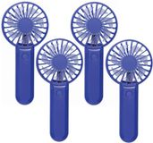 Trendoz Typhoon Mini handventilator - 4x - blauw - 8 x 17 cm - 3 snelheden - USB
