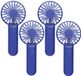 Trendoz Typhoon Mini handventilator - 4x - blauw - 8 x 17 cm - 3 snelheden - USB
