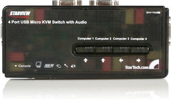 StarTech SV411KUSB KVM switch - 4-poort - Zwart