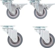 vidaXL - 12 stuks Zwenkwielen - 50 mm - Metaal - Grijs - Met rem