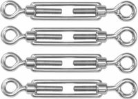 AMIG Spanschroeven/draadspanner met oog/oog - 4x - 11cm - 316L RVS - 120kg - M6 schroefdraad