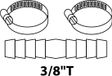 KIRCHHOFF Raccord de tuyau, blanc, 3/8", avec 2x collier de serrage