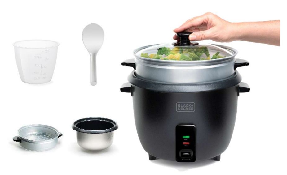 Black & Decker BXRC1800E Rice Cooker - 1.8L, 700W, Black