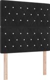 vidaXL - LED Boxspringbed met Matras - Zwart - 120 x 200 cm - Fluweel