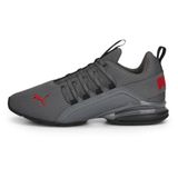 PUMA Axelion Refresh hardloopschoenen voor Heren, Zwart/Grijs/Rood, Maat 41