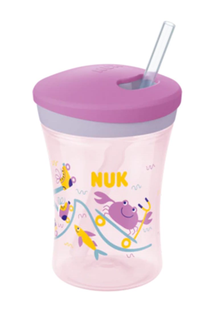 NUK Action Cup - 230ml - Roze - Beker - Voor Verfrissende Drankjes - 1 Stuk