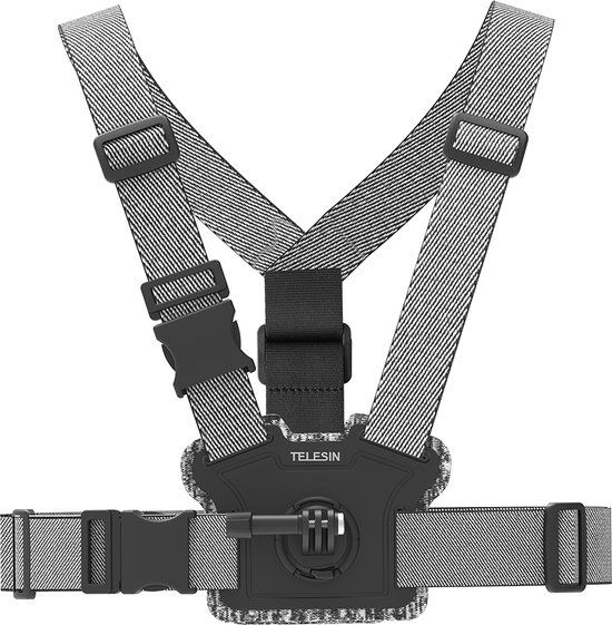 Telesin Verbeterde Hoge Elastische Borstband voor GoPro / DJI OSMO & ActionCam - Grijs