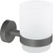 tesa tandenborstelhouder Moon Grey satijnglas beker matgrijs zonder boren – 96x70x109mm