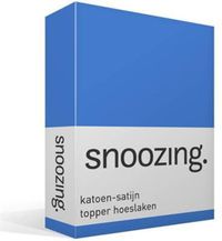 Snoozing Katoen-satijn Topper Hoeslaken - 90x200 cm - Blauw