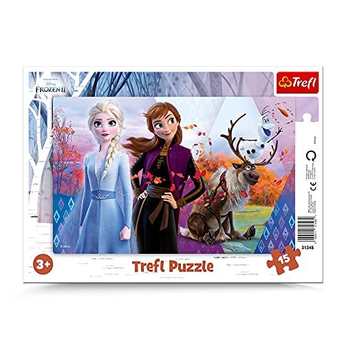 Trefl Framepuzzels, Disney Frozen 2, 15 elementen, De magische wereld van Anna en Elsa, voor kinderen vanaf 3 jaar