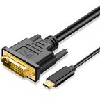 MMOBIEL USB-C naar DVI Kabel Adapter - Mannelijk USB-C naar Mannelijk DVI-D Dual Link Converter voor Monitor, TV, Projector - 1080p Full HD 60Hz - Goud - 1,8 m