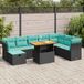 Maison Exclusive - Ensemble de meubles de jardin 9 pièces avec canapé, coussins inclus, gris, en polyrotin et bois d'acacia