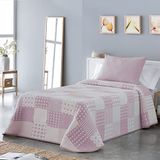 VIALMAN Lichte sprei Sofia 21, katoen polyester, roze, Cama 90: 180 x 270 cm