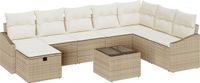 vidaXL - Dining loungeset - 8 zitplekken - Polyrattan - Beige/ Crèmewit