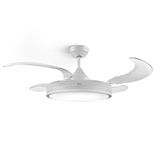 Ufesa Plafondventilator Seoul 40 W DC-motor, stil en efficiënt, 106 cm, geïntegreerd ledlicht 48 cm, 4 intrekbare vleugels, 3 lichttinten, 6 snelheden, timer, afstandsbediening, wit