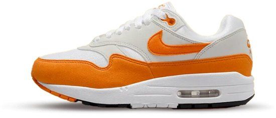 NIKE Air Max 1 Sneakers voor heren, Neutraal grijs oranje wit en zwart, 38 EU
