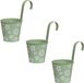 Decoris pot de fleurs suspendu - 3x - zinc - 32 x 16 cm - vert clair