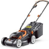 Tondeuse à batterie - Tondeuses professionnelles - Coupe-bordures - Largeur de coupe 34cm - Moteur sans balais puissant - 2 x 4.0Ah Batterie - 40V - Idéal pour jardins jusqu'à 460 m² - 37 x 126.7 x 95 cm - Noir