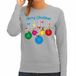 Bellatio Decorations Kersttrui / sweater dames - kerstballen - grijs - kerstdiertjes - Merry Christmas XL