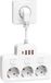 Prise multiple avec USB - Multiprise triple avec interrupteur individuel - 2,1 A pour cuisine - Salon