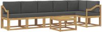 vidaXL - Buiten - bank - set - 7 - st - Wit - en - antracietkleurig - Polyester