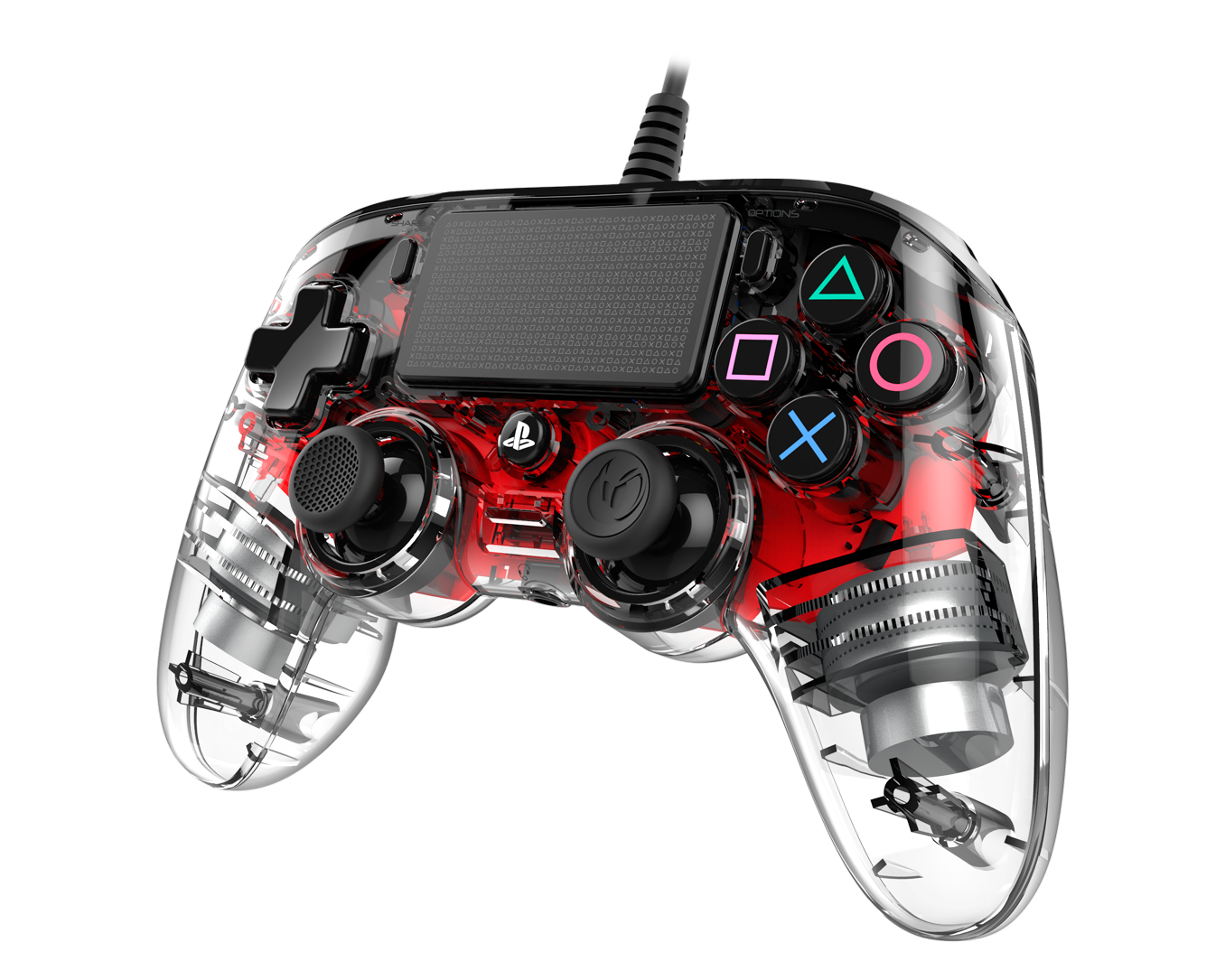 Nacon Officieel gelicenseerde Illuminated Wired Compact Controller voor PS4 - rood