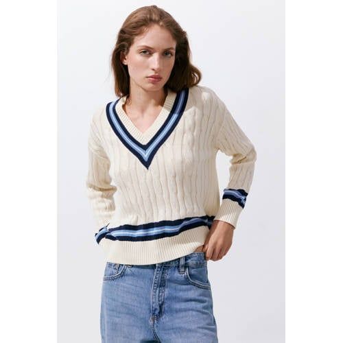 Mango Mango katoenen gebreide trui - beige