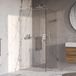 Brauer Void Carving Cabine de douche avec porte battante Verre clair 100x100x200 cm incl. Revêtement en verre Chrome