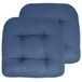 Sweet Home Collection Terraskussens Outdoor Stoel Pads Premium Comfortabele Dikke Vezel Vulling Getuft 19" x 19" Stoelhoes, 2 Count (Pack van 1), Blauw