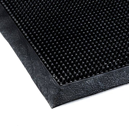 IVOL Toppin 45x60 cm - Schraap deurmat met rubber pinnetjes - Zwart