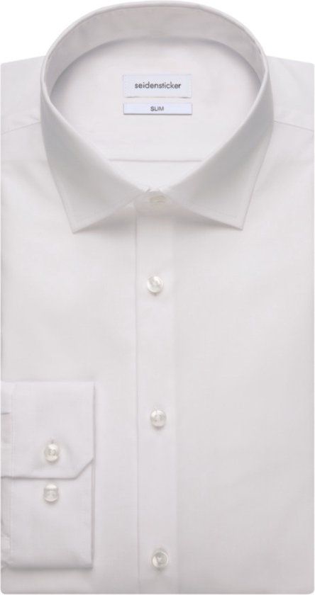 Seidensticker Slim Fit Overhemd - Lange Mouw - Wit - Maat 36
