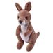 Wild Republic Pocketkins Eco kangoeroe, pluche dier, 12 cm, pluche speelgoed, gemaakt van gerecyclede materialen, milieuvriendelijk, bruin