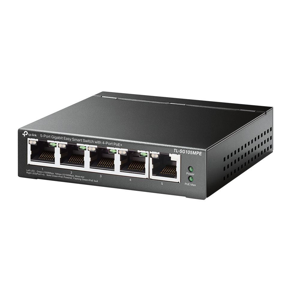 TP-Link TL-SG105MPE - Switch - 5-poorts Gigabit Ethernet - PoE - Zwart