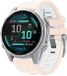 By Qubix - Siliconen bandje - 20mm Quickfit - Zalmroze met wit - Geschikt voor Garmin Fenix 8 - 43mm