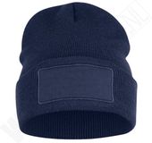 Clique Gebreide muts Hubert met patch navy