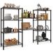 Étagère de rangement robuste réglable en métal à 5 niveaux - Lot de 2 unités de rayonnage autoportantes - Étagères de rangement en acier - Idéal pour garage, garde-manger, sous-sol, atelier
