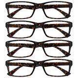 Leesbril UV Reader Leesbril Bruine Schildpad Lezers Waarde 4 Stuks Mannen Vrouwen UVR4092BR +1,50