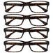 Leesbril UV Reader Leesbril Bruine Schildpad Lezers Waarde 4 Stuks Mannen Vrouwen UVR4092BR +1,50