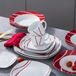 OEM Vancasso Porselein Dinerset 30 stuks Wit met Rood